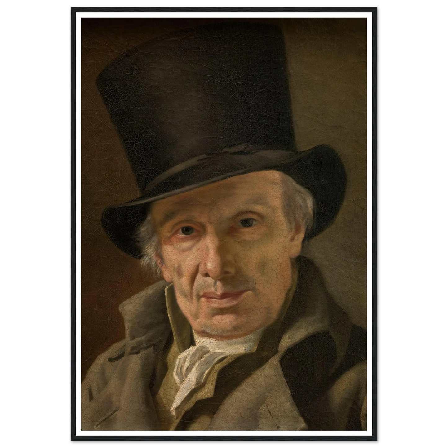 Man in a Hat Art Print | Jacques Louis David - Framed Poster - 30x40 cm / 12x16″ - Black frame