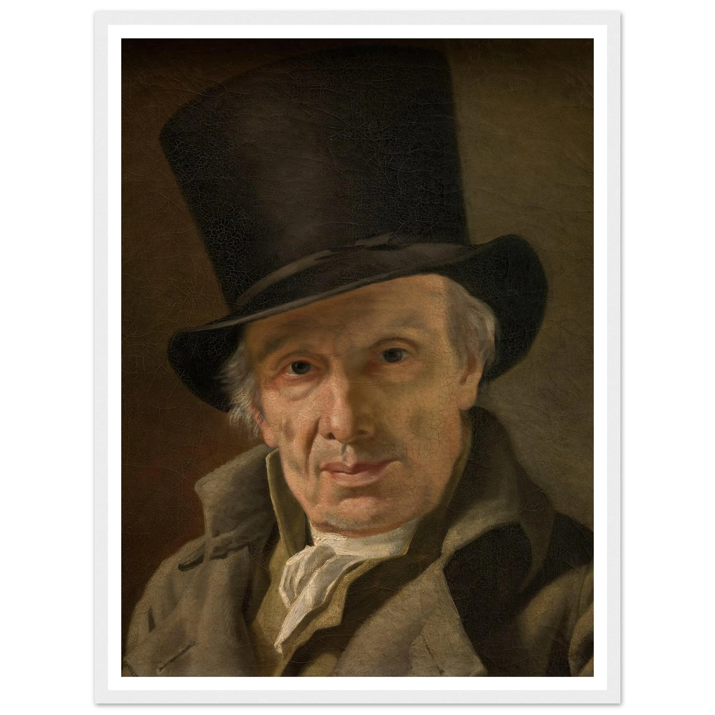Man in a Hat Art Print | Jacques Louis David - Framed Poster - 30x40 cm / 12x16″ - Black frame