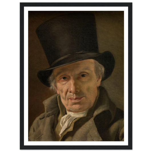 Man in a Hat Art Print | Jacques Louis David - Framed Poster - 30x40 cm / 12x16″ - Black frame