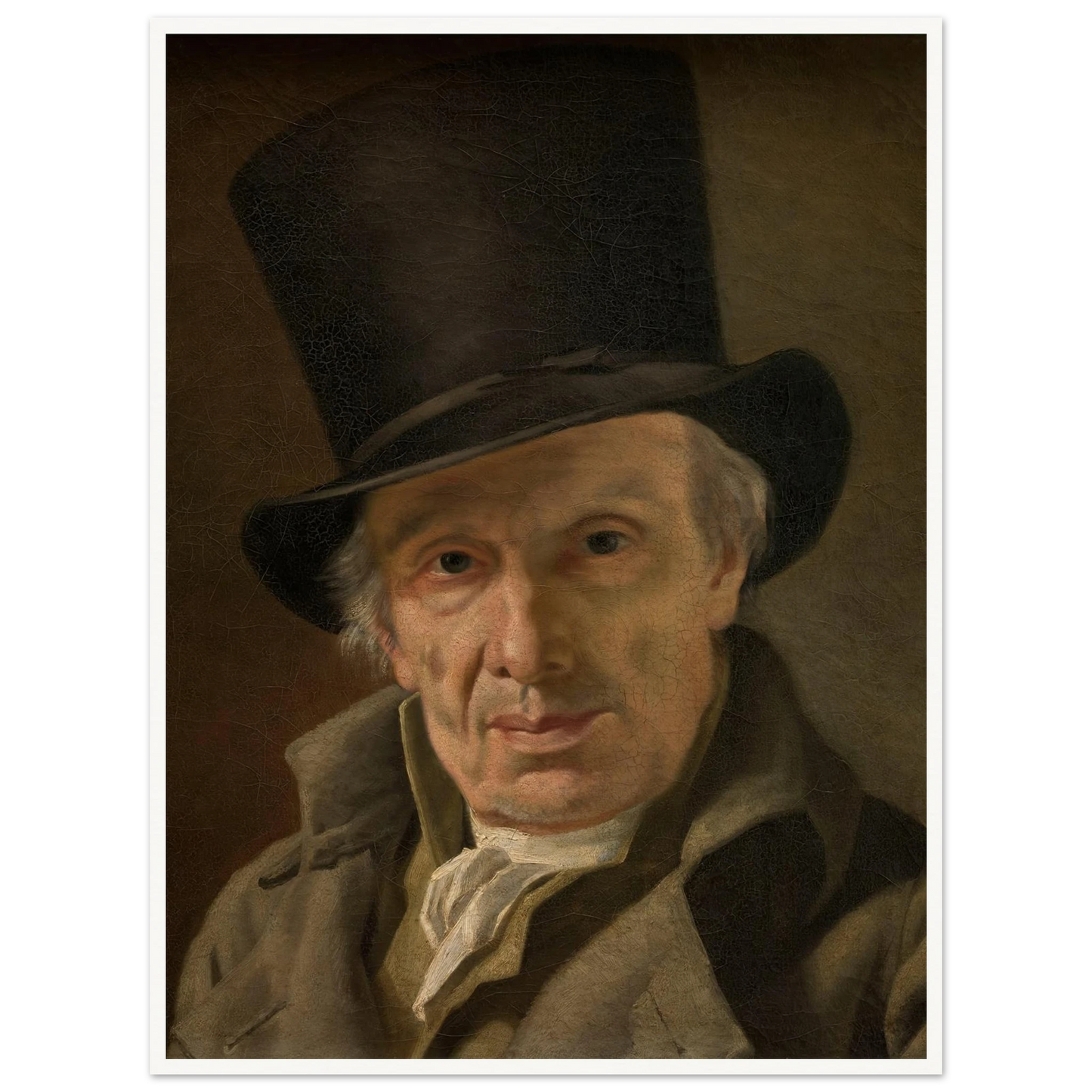Man in a Hat Art Print | Jacques Louis David - Framed Poster - 30x40 cm / 12x16″ - Black frame