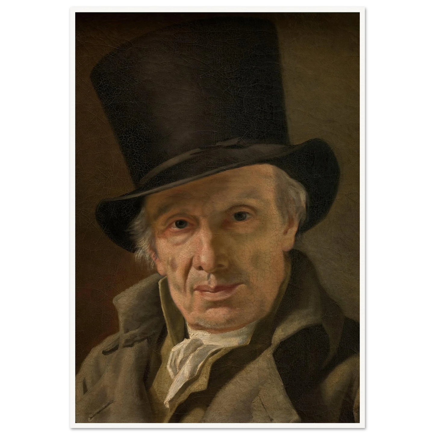 Man in a Hat Art Print | Jacques Louis David - Framed Poster - 30x40 cm / 12x16″ - Black frame