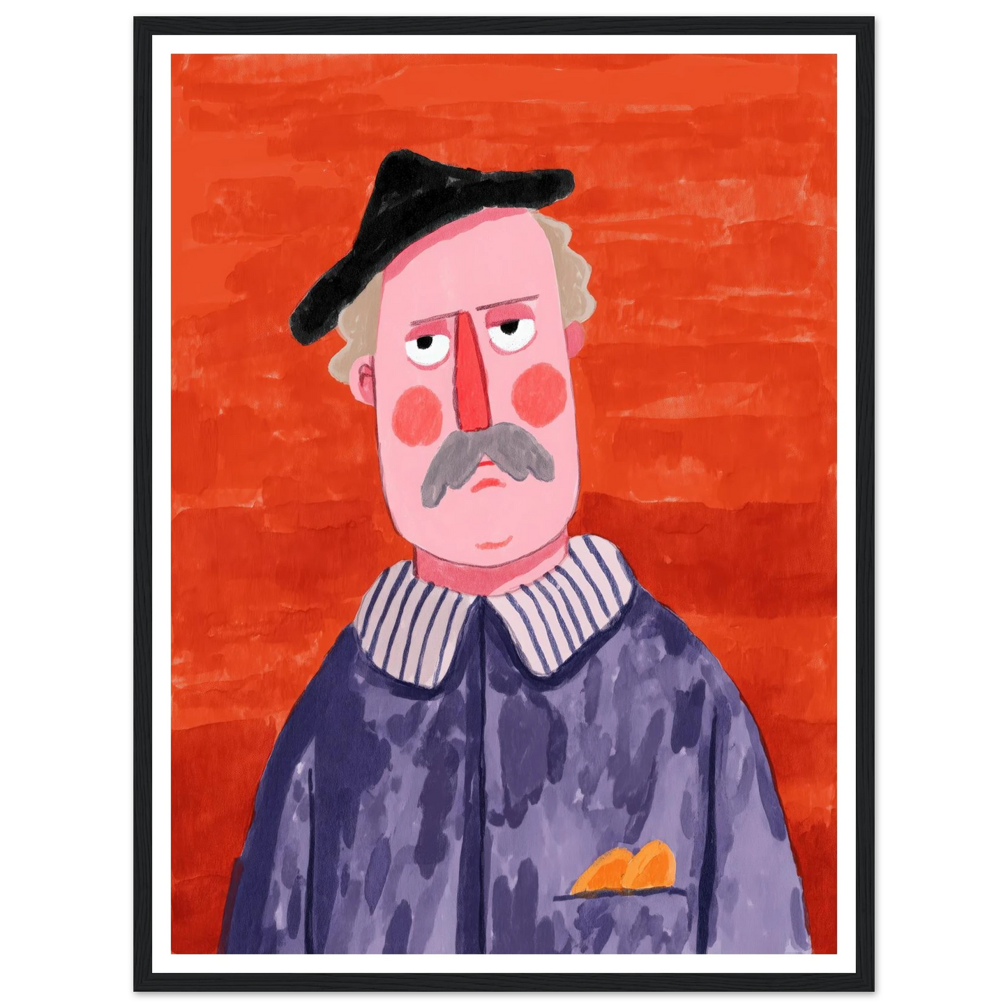 Man with Painted Jacket - Framed Poster - 30x40 cm / 12x16″ - Black frame