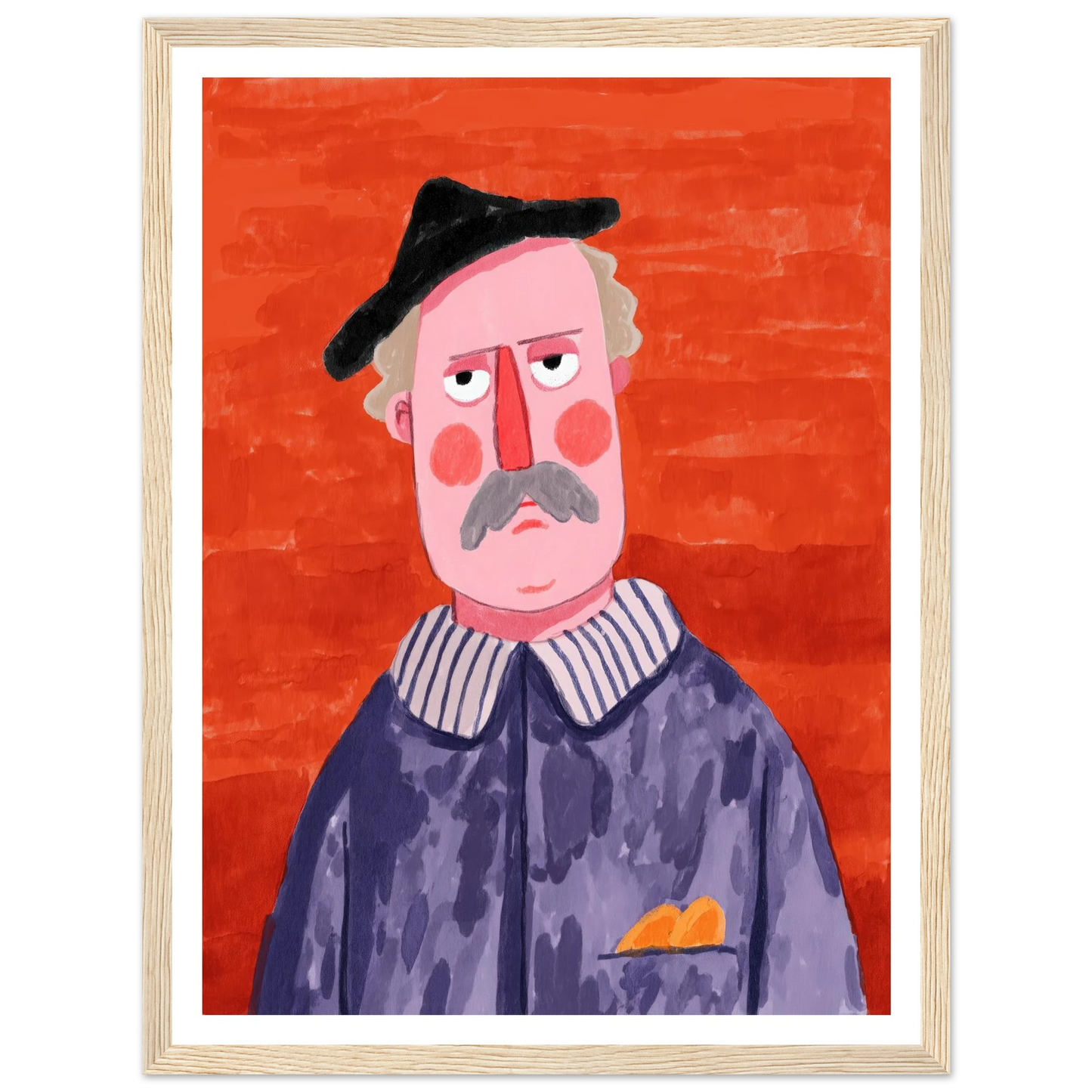 Man with Painted Jacket - Framed Poster - 30x40 cm / 12x16″ - Black frame