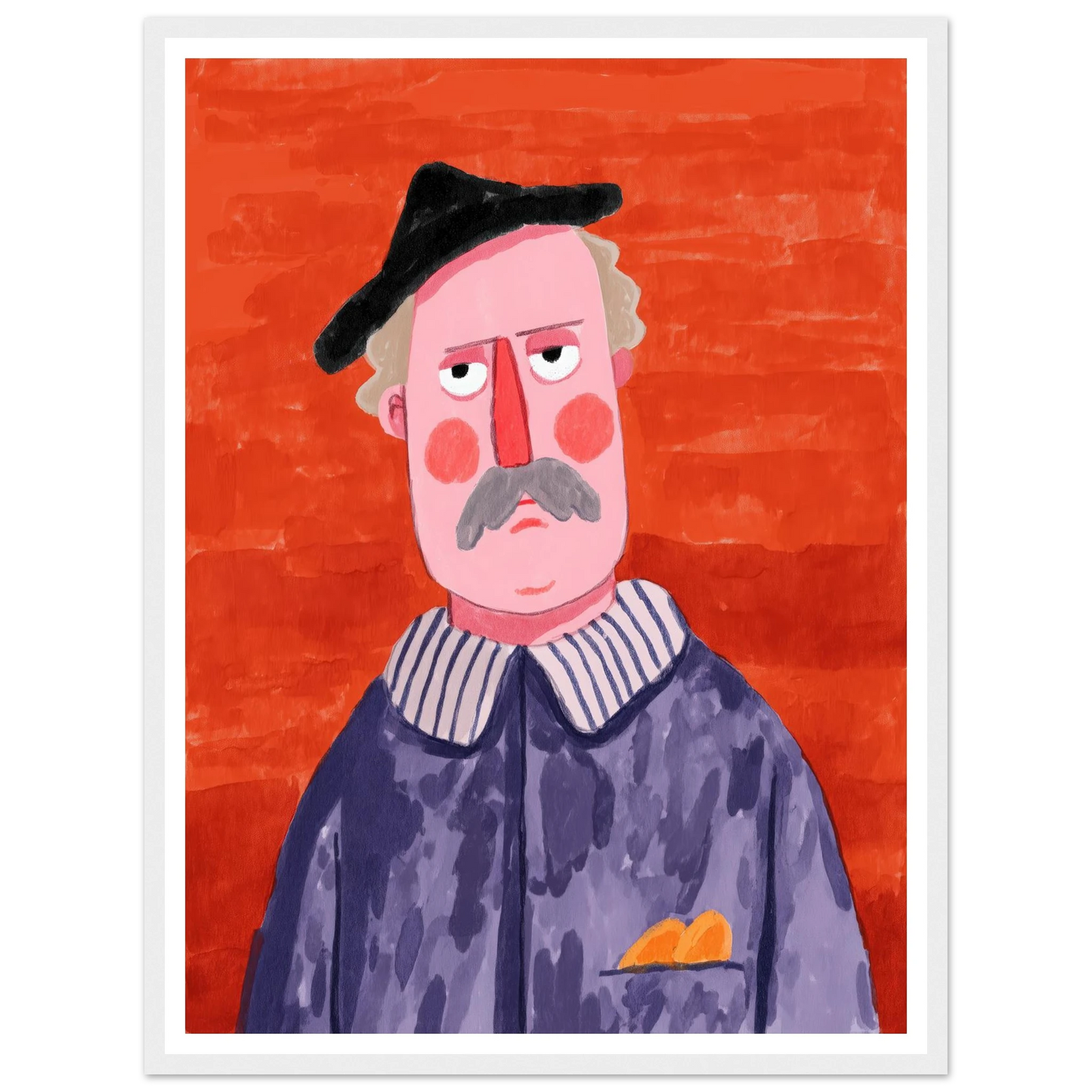 Man with Painted Jacket - Framed Poster - 30x40 cm / 12x16″ - Black frame