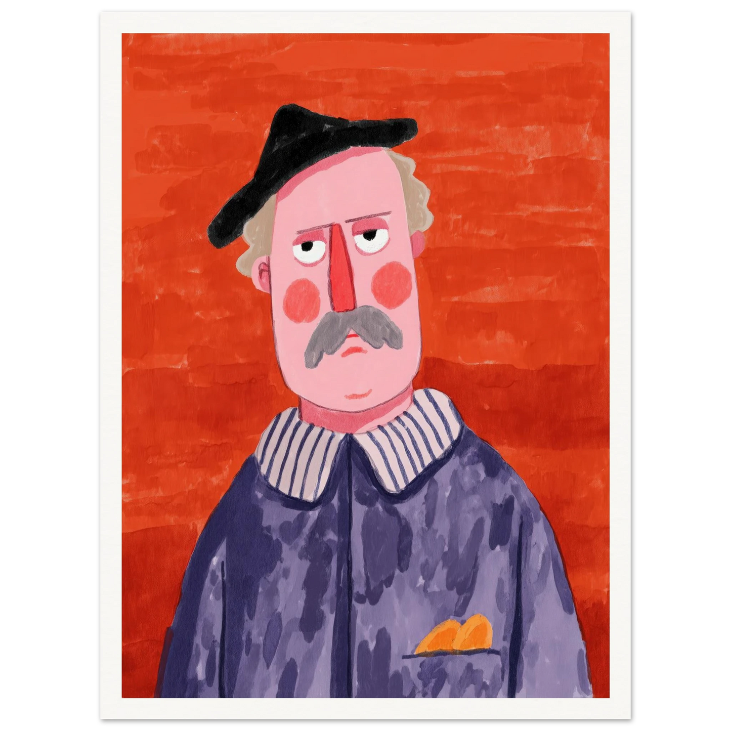 Man with Painted Jacket - Framed Poster - 30x40 cm / 12x16″ - Black frame