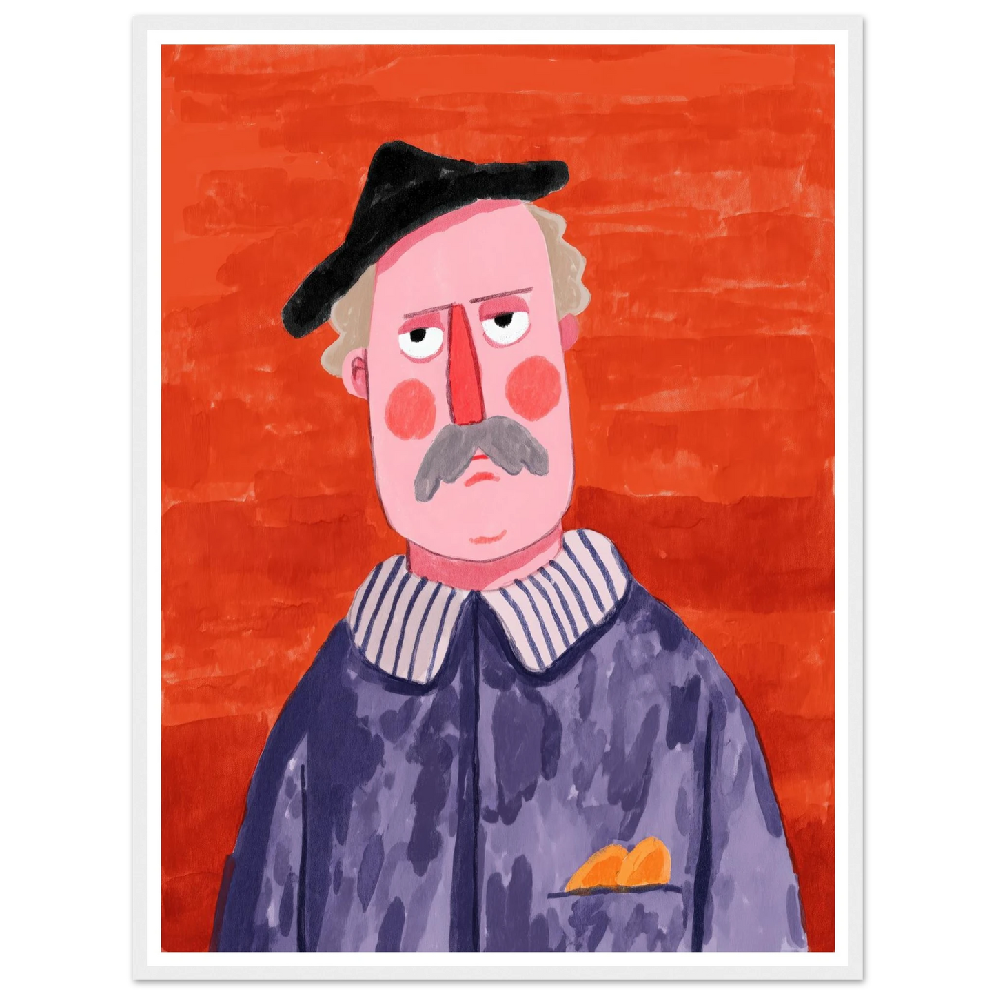 Man with Painted Jacket - Framed Poster - 30x40 cm / 12x16″ - Black frame