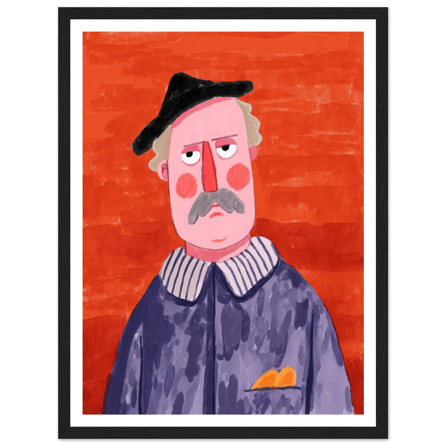 Man with Painted Jacket - Framed Poster - 30x40 cm / 12x16″ - Black frame