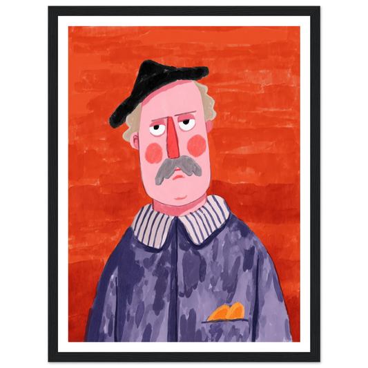 Man with Painted Jacket - Framed Poster - 30x40 cm / 12x16″ - Black frame