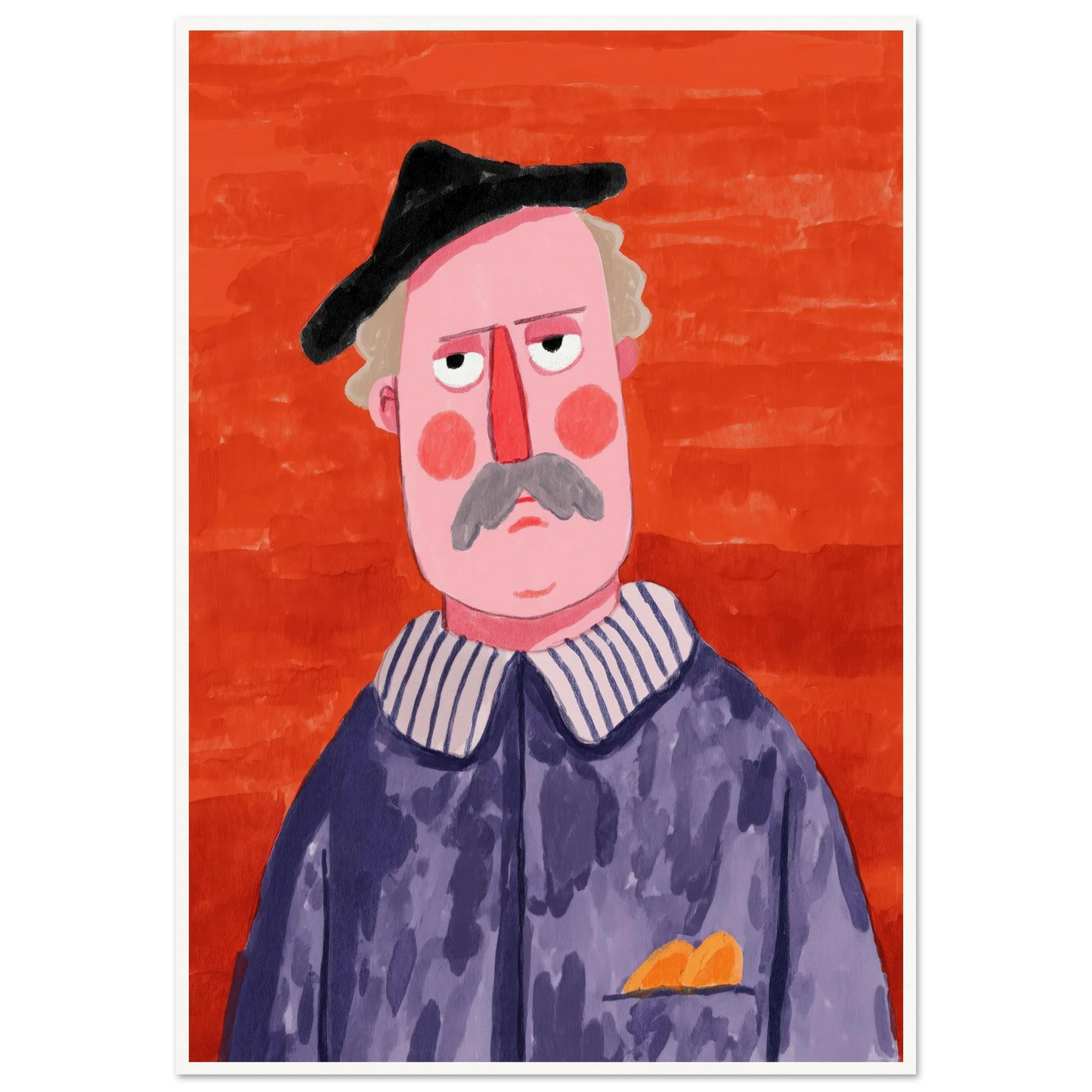 Man with Painted Jacket - Framed Poster - 30x40 cm / 12x16″ - Black frame