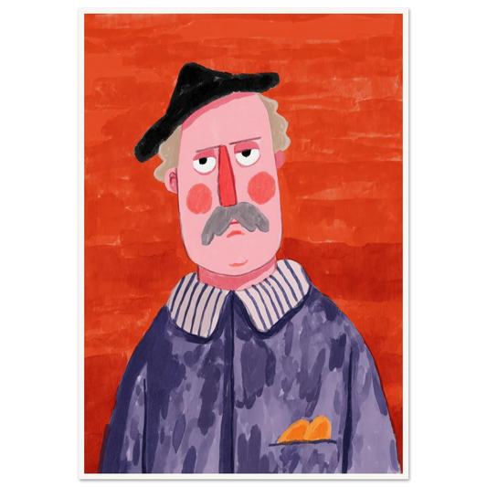 Man with Painted Jacket - Framed Poster - 30x40 cm / 12x16″ - Black frame