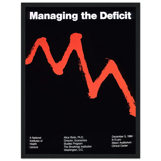 Managing the deficit (1984) Art Print | National Institutes of Health - Framed Poster - 30x40 cm / 12x16″ - Black frame