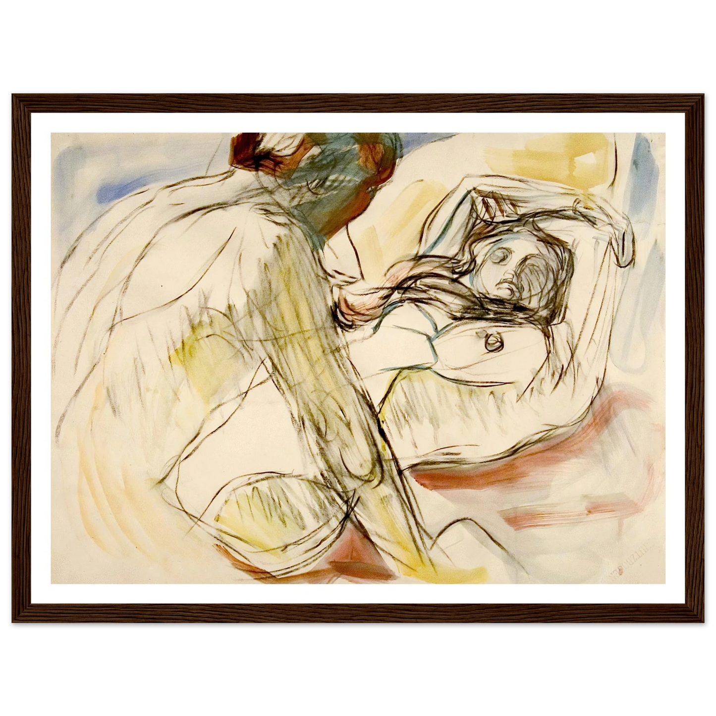 Mann og kvinne (1912-1915) Art Print | Edvard Munch - Framed Poster - 30x40 cm / 12x16″ - Black frame