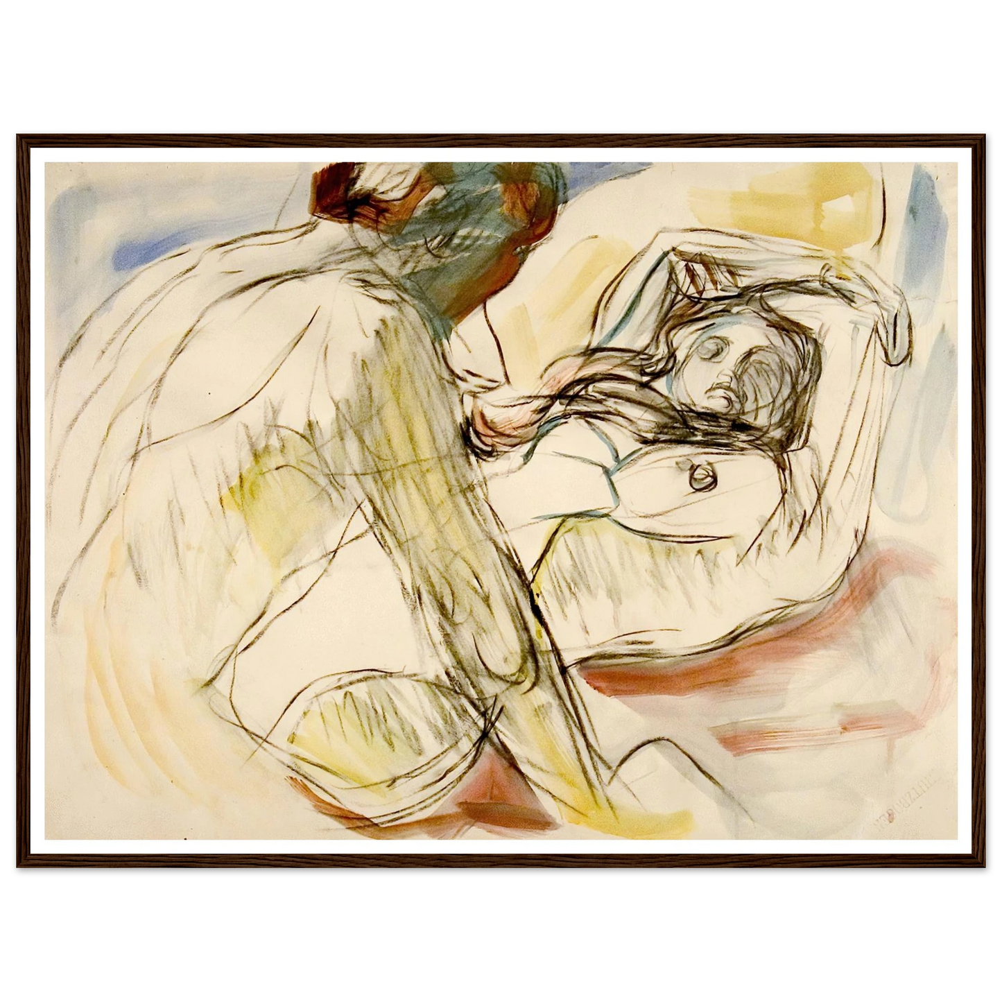 Mann og kvinne (1912-1915) Art Print | Edvard Munch - Framed Poster - 30x40 cm / 12x16″ - Black frame