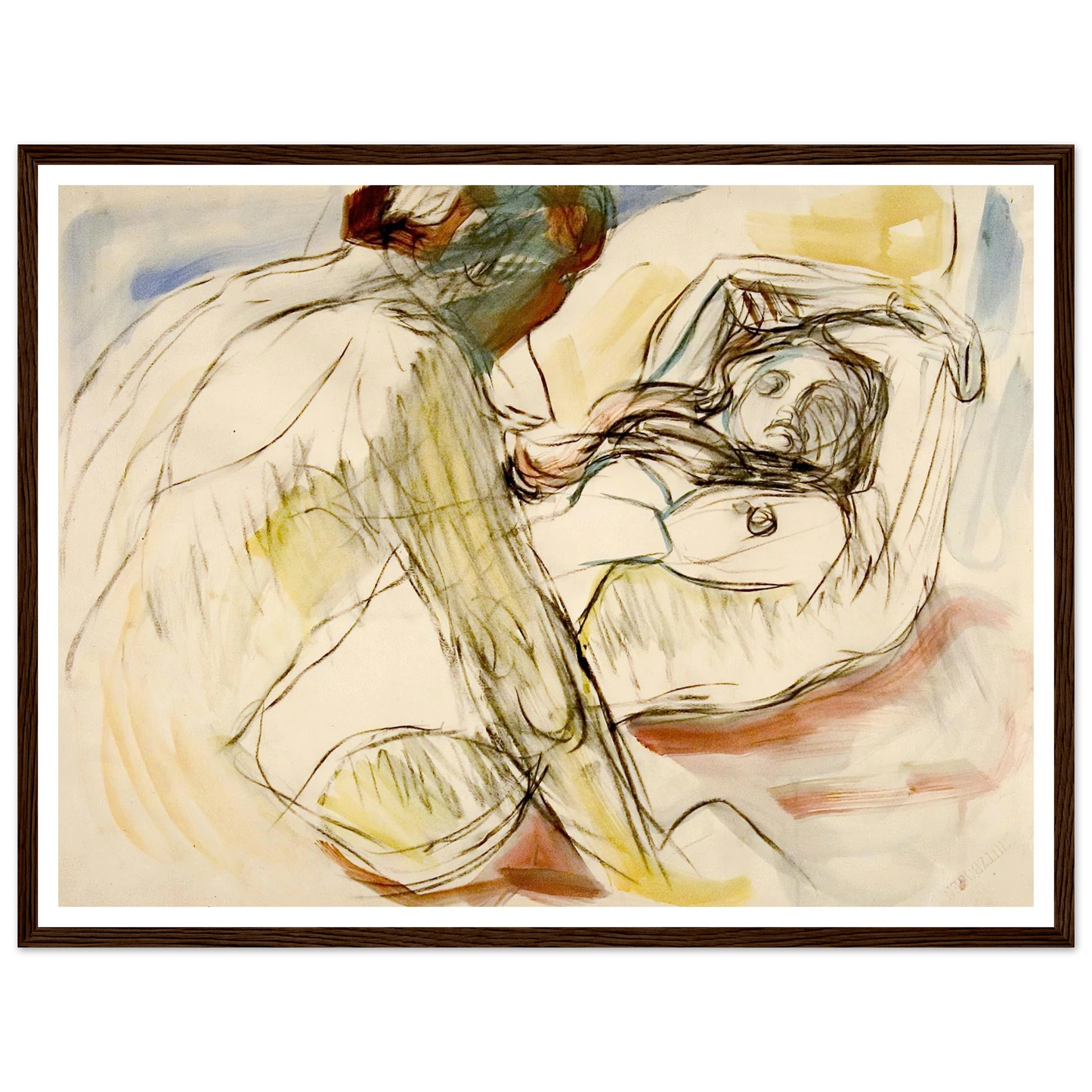 Mann og kvinne (1912-1915) Art Print | Edvard Munch - Framed Poster - 30x40 cm / 12x16″ - Black frame