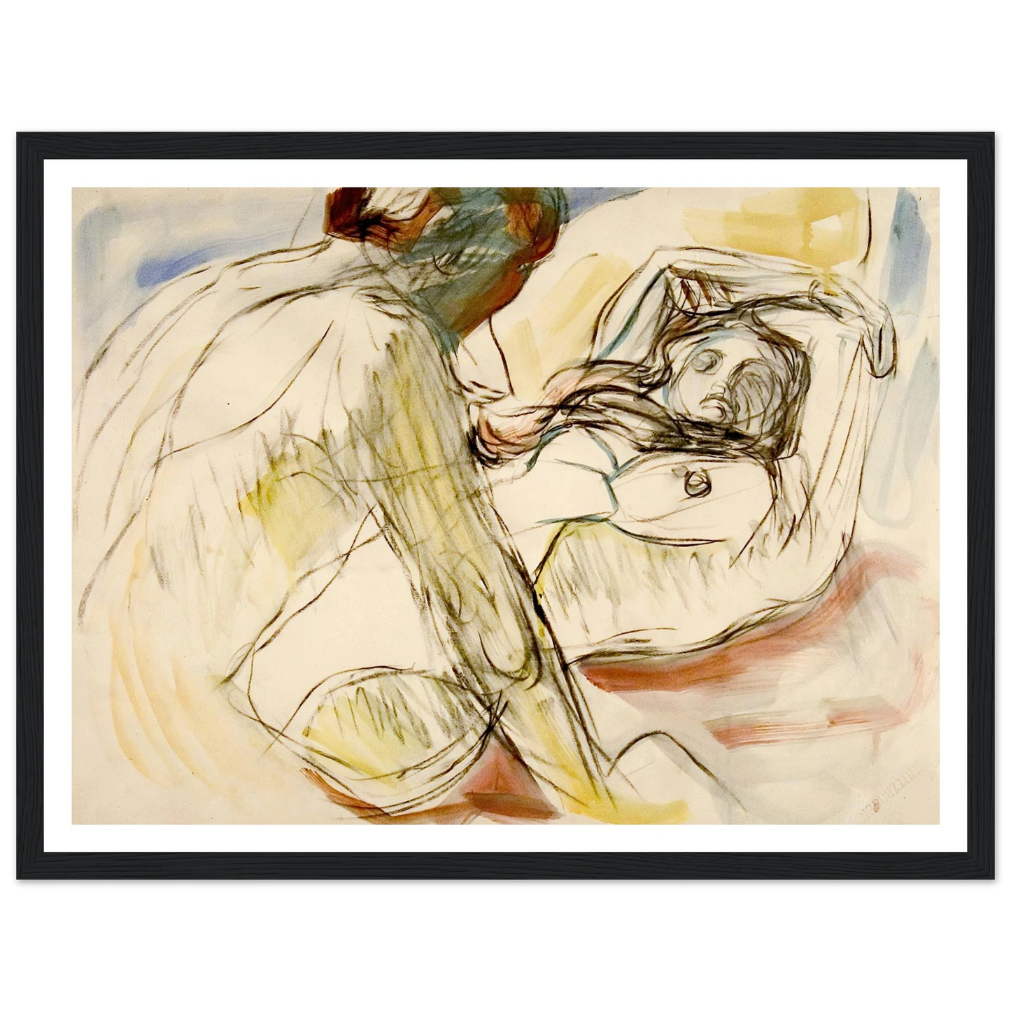Mann og kvinne (1912-1915) Art Print | Edvard Munch - Framed Poster - 30x40 cm / 12x16″ - Black frame