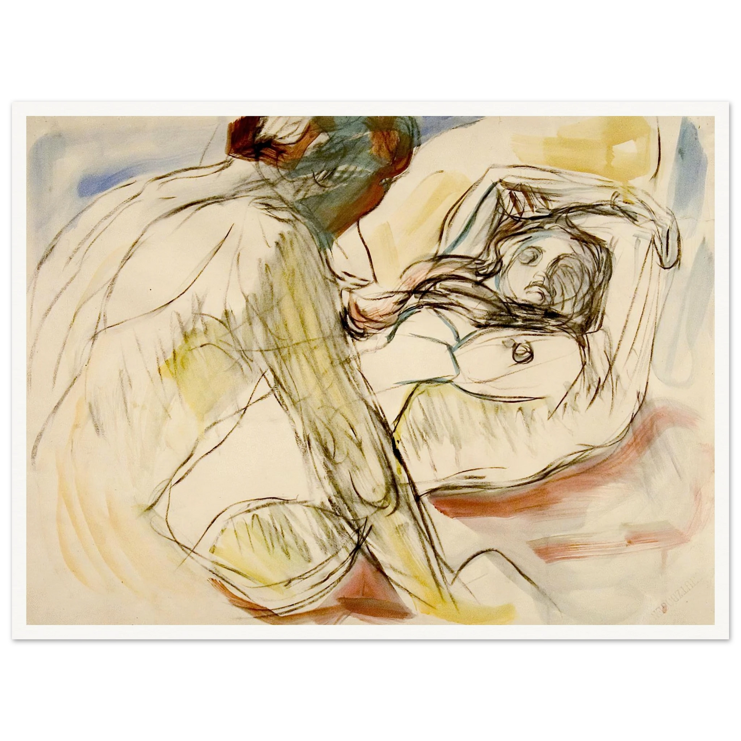 Mann og kvinne (1912-1915) Art Print | Edvard Munch - Framed Poster - 30x40 cm / 12x16″ - Black frame