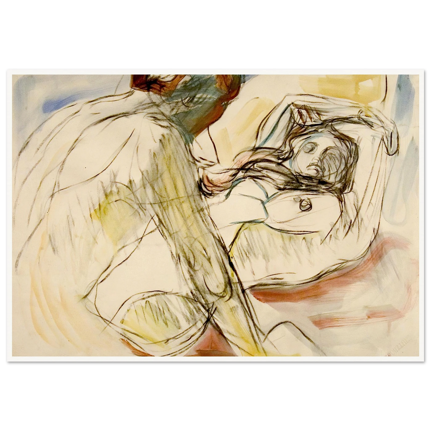 Mann og kvinne (1912-1915) Art Print | Edvard Munch - Framed Poster - 30x40 cm / 12x16″ - Black frame