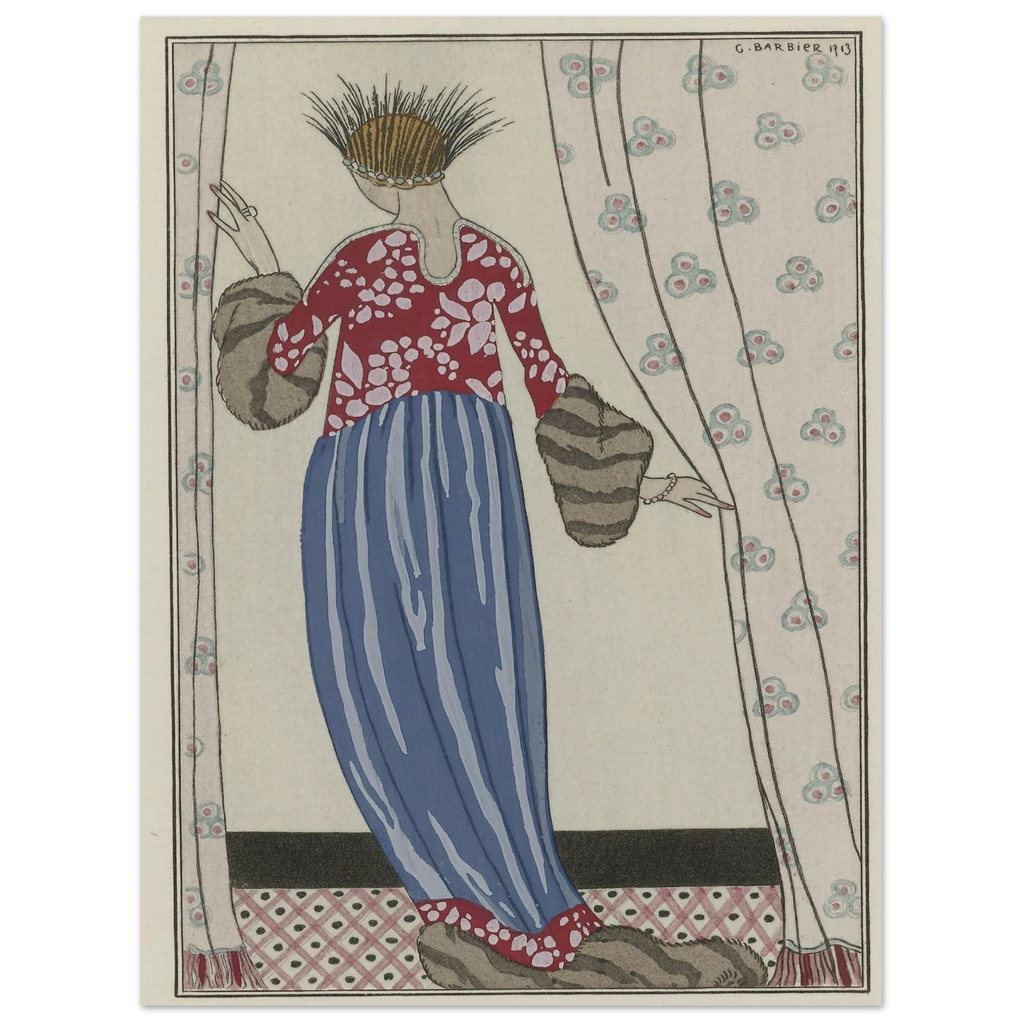 Manteau de Théâtre (1913) Art Print | George Barbier - Framed Poster - 30x40 cm / 12x16″ - Black frame