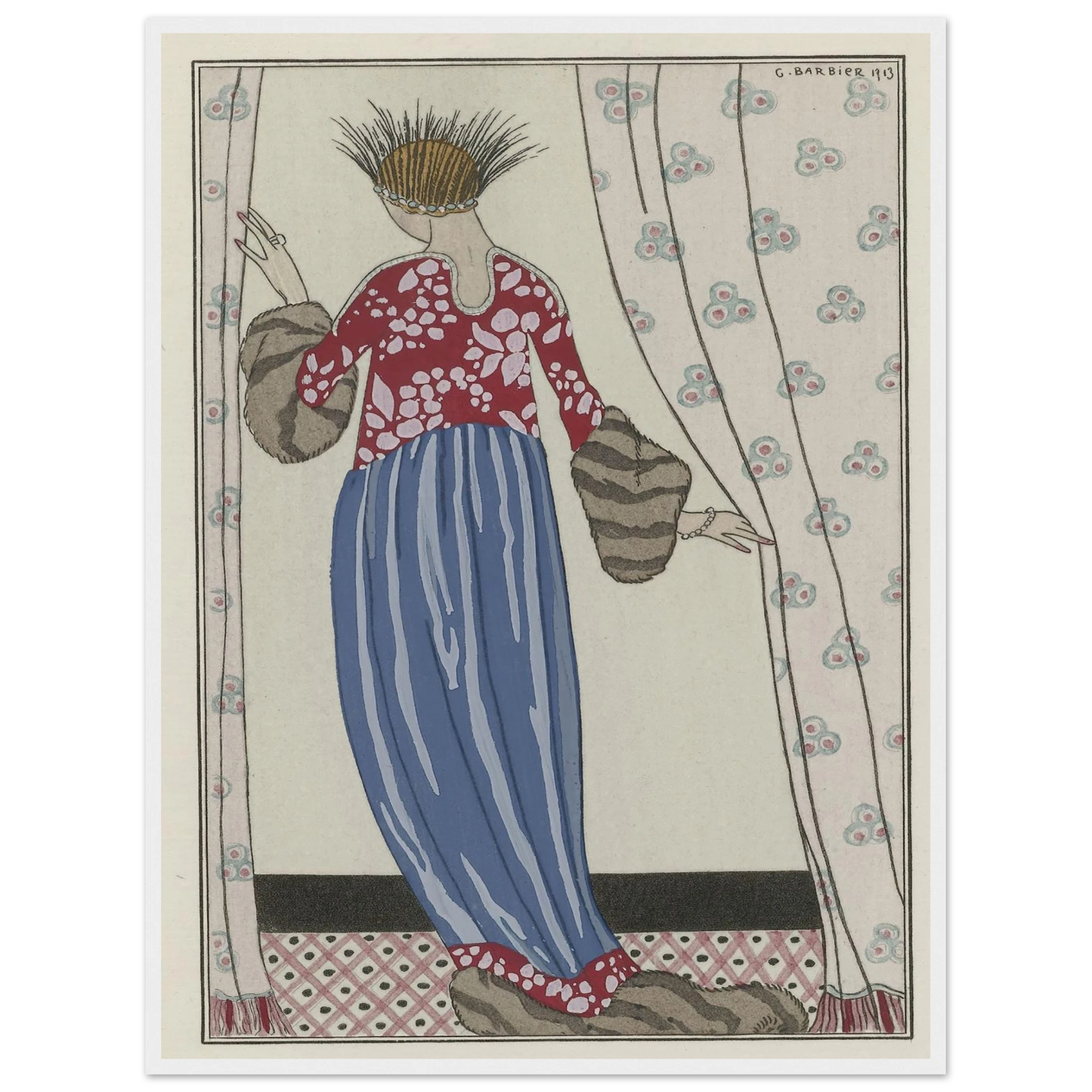 Manteau de Théâtre (1913) Art Print | George Barbier - Framed Poster - 30x40 cm / 12x16″ - Black frame