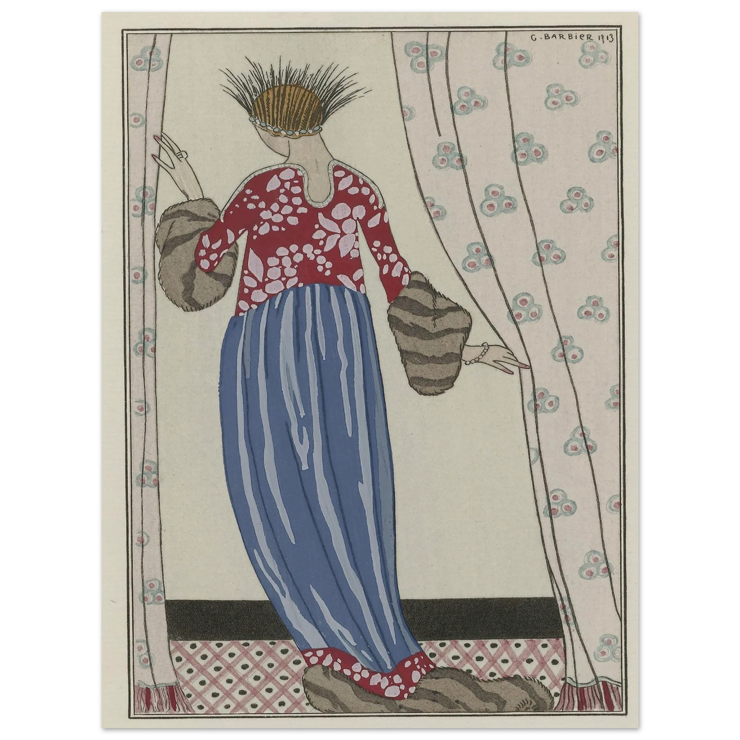 Manteau de Théâtre (1913) Art Print | George Barbier - Framed Poster - 30x40 cm / 12x16″ - Black frame