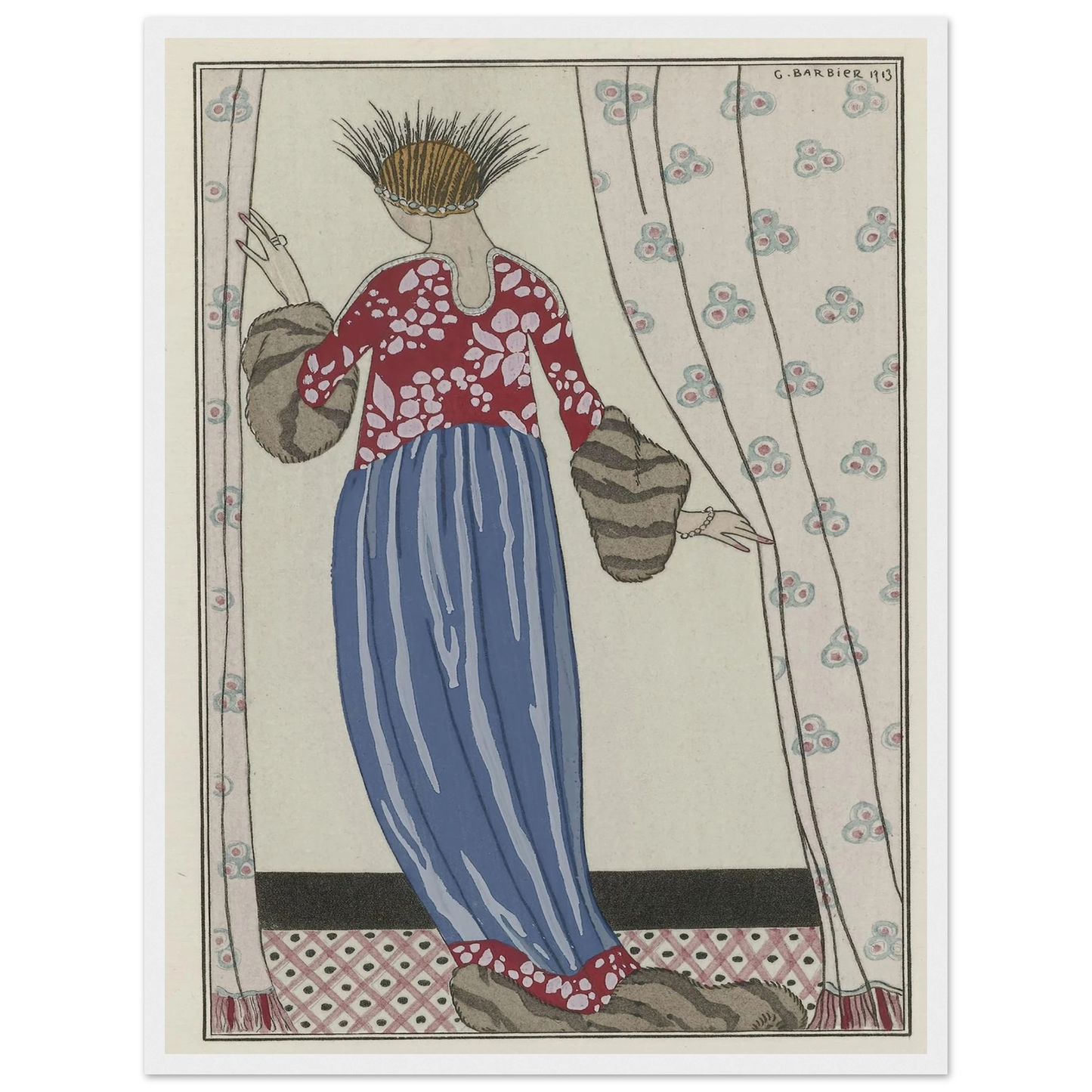 Manteau de Théâtre (1913) Art Print | George Barbier - Framed Poster - 30x40 cm / 12x16″ - Black frame