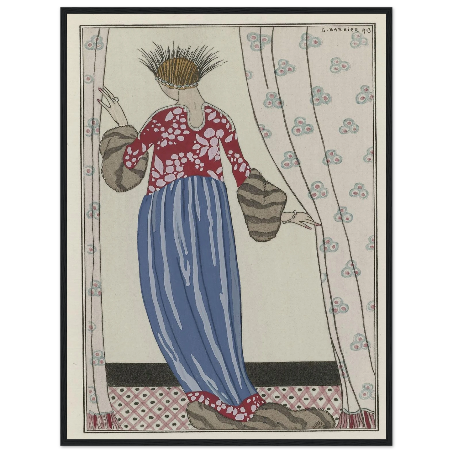 Manteau de Théâtre (1913) Art Print | George Barbier - Framed Poster - 30x40 cm / 12x16″ - Black frame