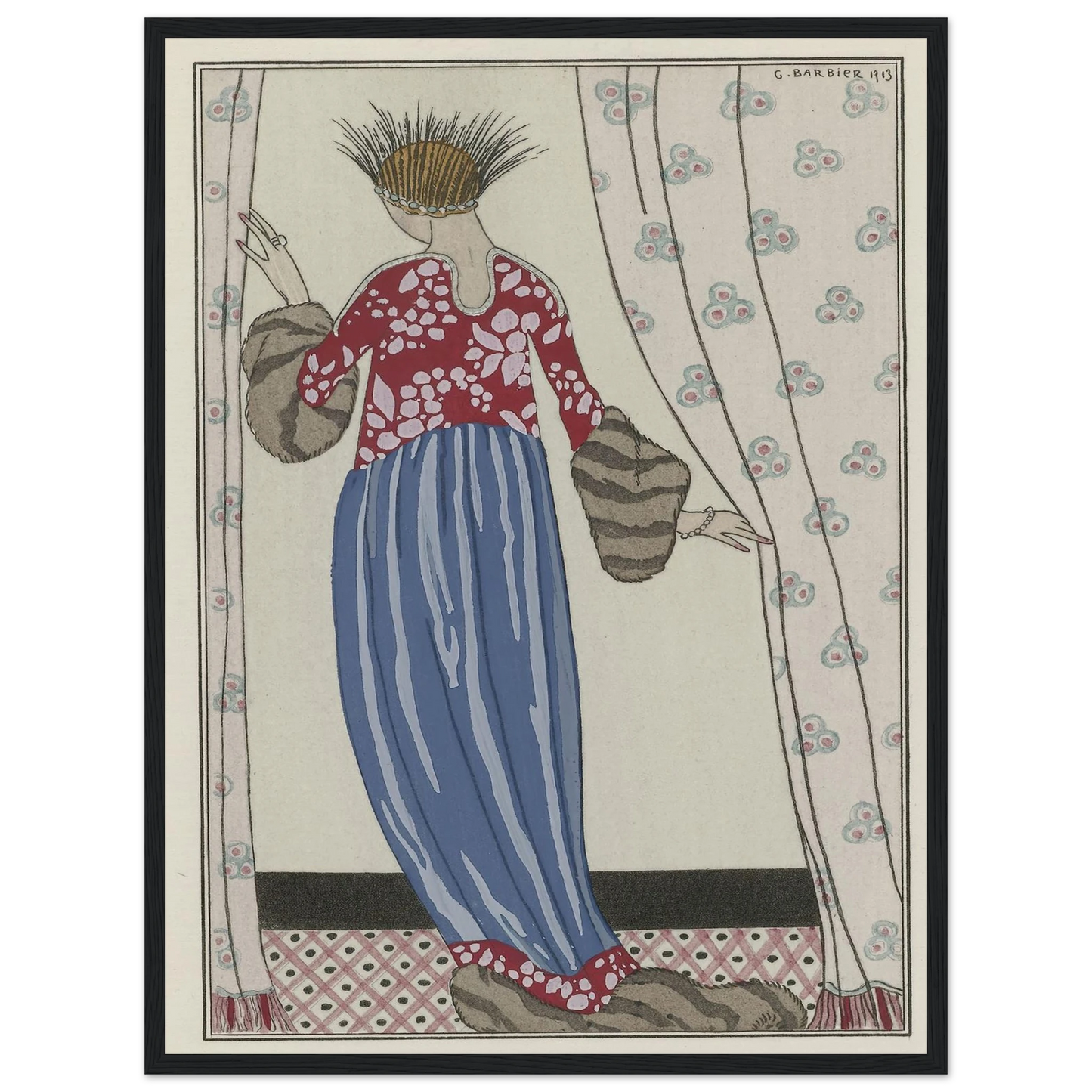 Manteau de Théâtre (1913) Art Print | George Barbier - Framed Poster - 30x40 cm / 12x16″ - Black frame