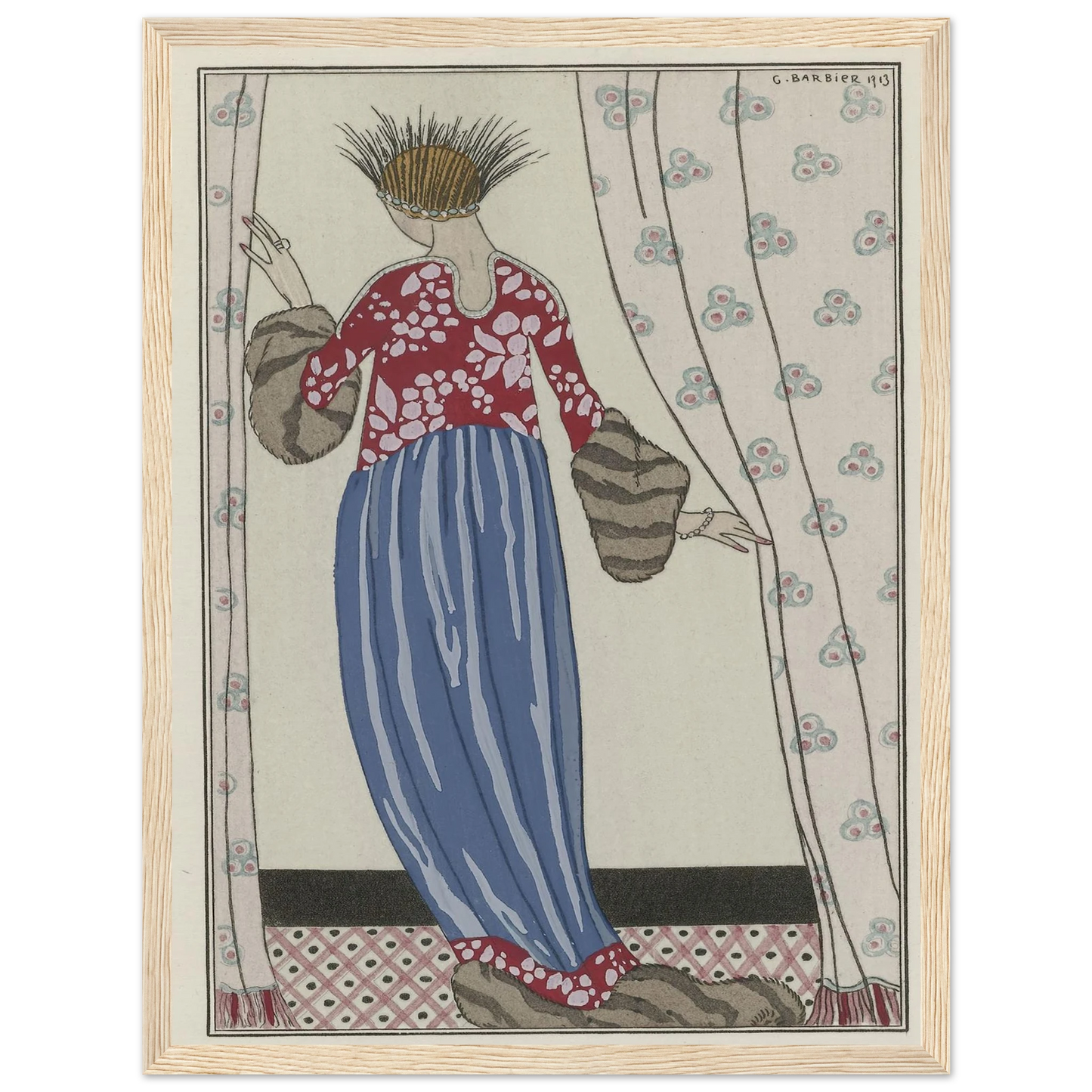 Manteau de Théâtre (1913) Art Print | George Barbier - Framed Poster - 30x40 cm / 12x16″ - Black frame