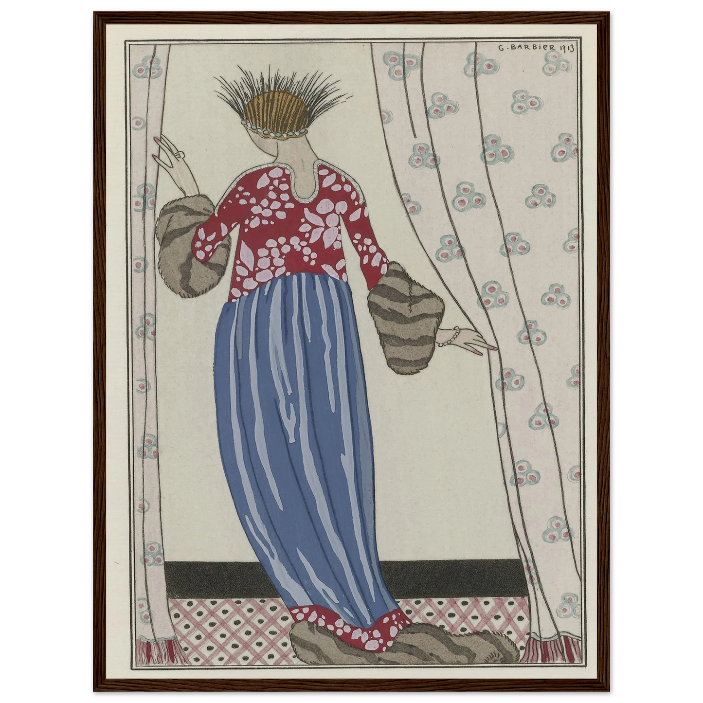 Manteau de Théâtre (1913) Art Print | George Barbier - Framed Poster - 30x40 cm / 12x16″ - Black frame