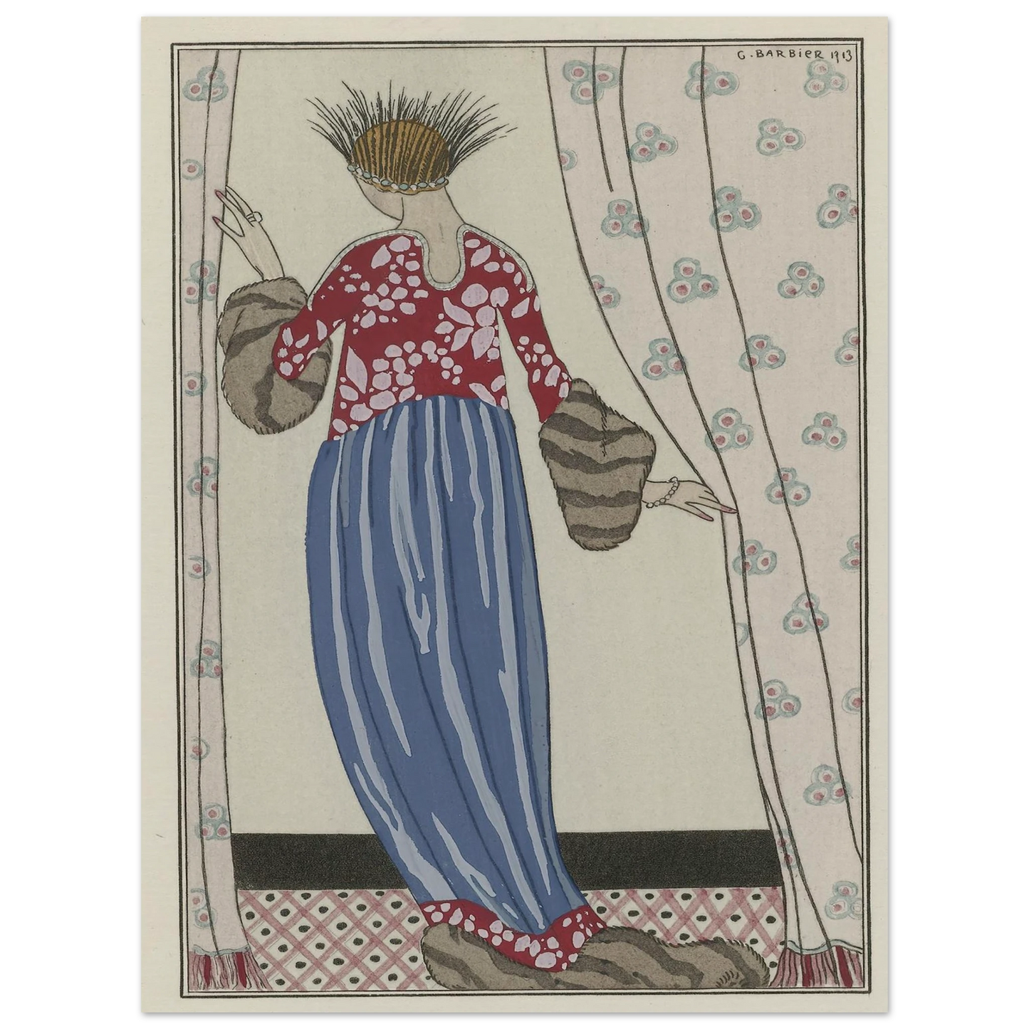 Manteau de Théâtre (1913) Art Print | George Barbier - Framed Poster - 30x40 cm / 12x16″ - Black frame
