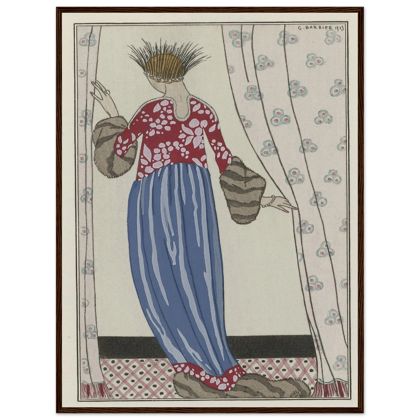 Manteau de Théâtre (1913) Art Print | George Barbier - Framed Poster - 30x40 cm / 12x16″ - Black frame