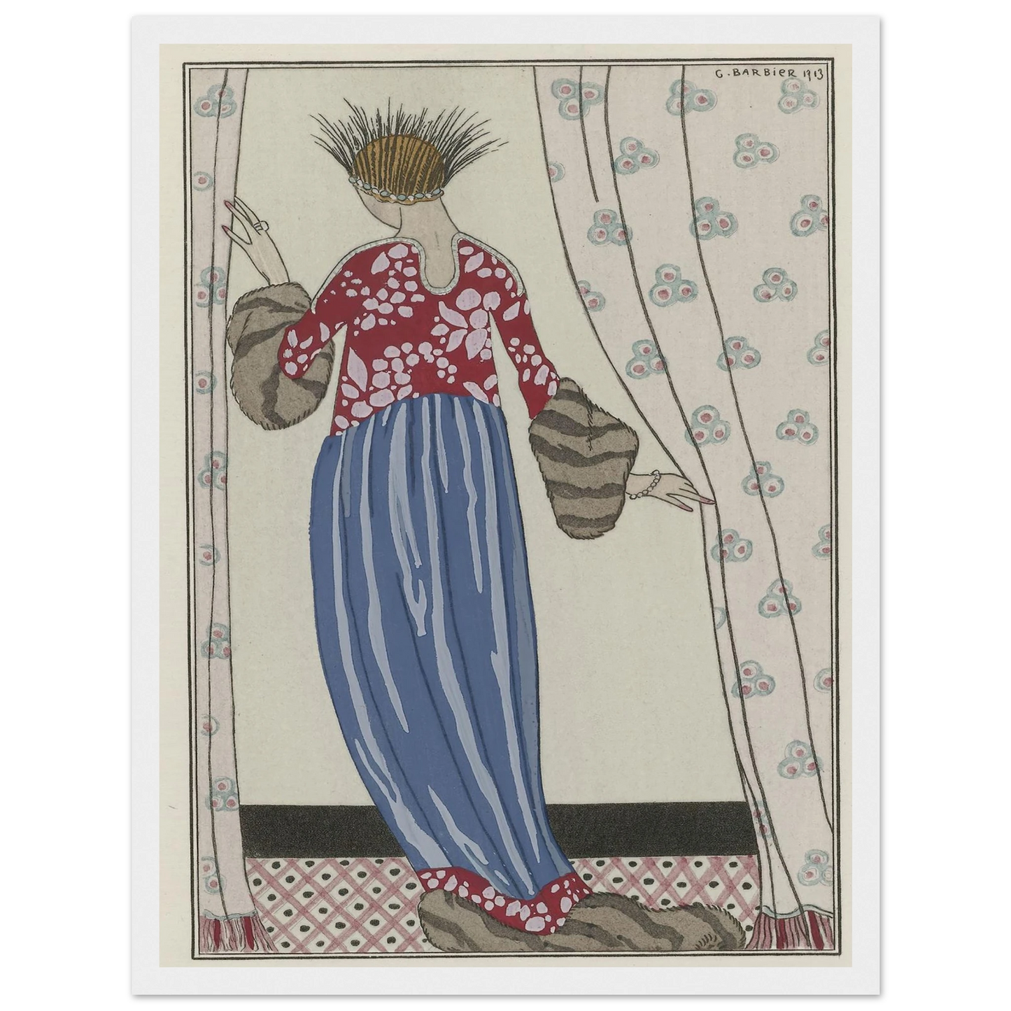 Manteau de Théâtre (1913) Art Print | George Barbier - Framed Poster - 30x40 cm / 12x16″ - Black frame