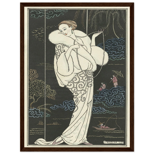 Manteau de velours (1913) Art Print | George Barbier - Framed Poster - 30x40 cm / 12x16″ - Black frame