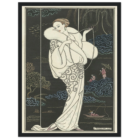 Manteau de velours (1913) Art Print | George Barbier - Framed Poster - 30x40 cm / 12x16″ - Black frame