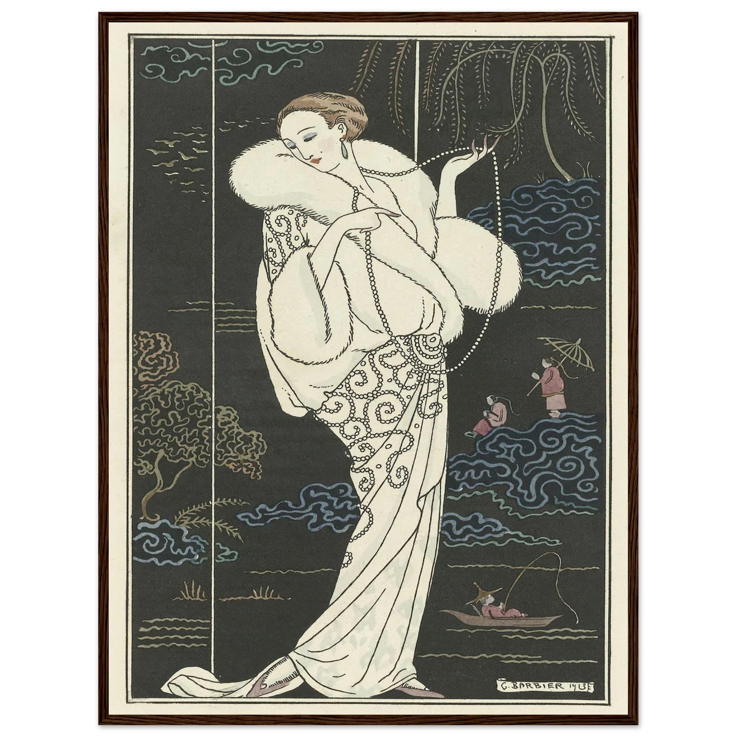 Manteau de velours (1913) Art Print | George Barbier - Framed Poster - 30x40 cm / 12x16″ - Black frame