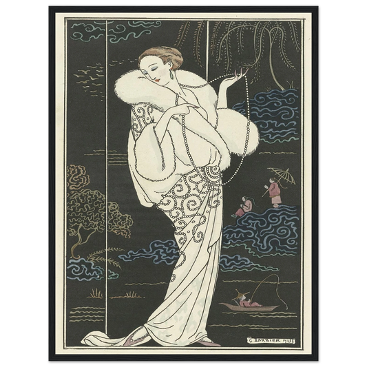 Manteau de velours (1913) Art Print | George Barbier - Framed Poster - 30x40 cm / 12x16″ - Black frame