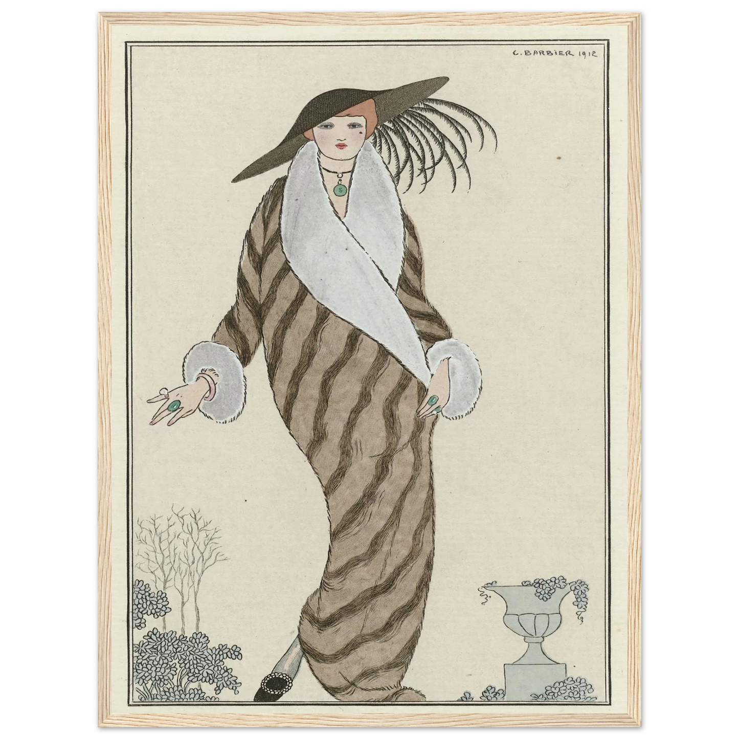 Manteau de Zibelin (1912) Art Print | George Barbier - Framed Poster - 30x40 cm / 12x16″ - Black frame