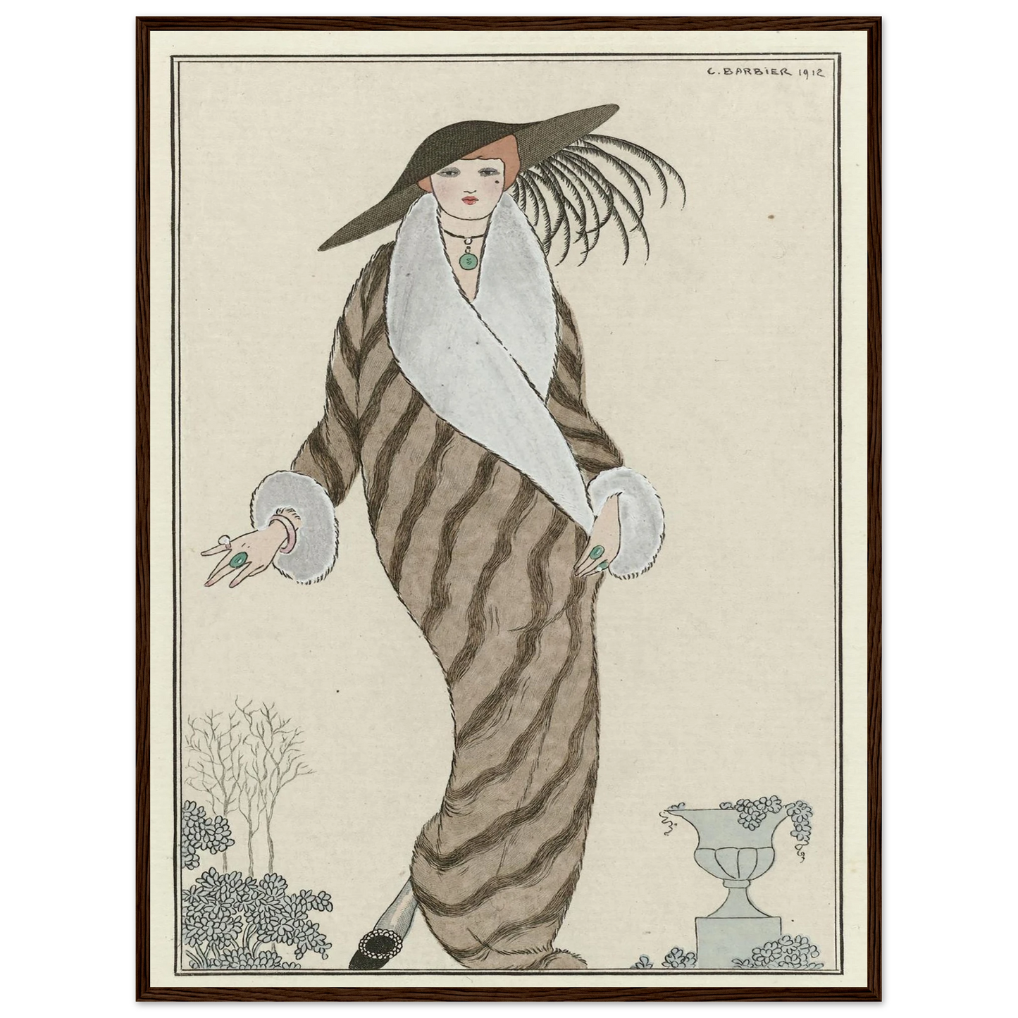 Manteau de Zibelin (1912) Art Print | George Barbier - Framed Poster - 30x40 cm / 12x16″ - Black frame
