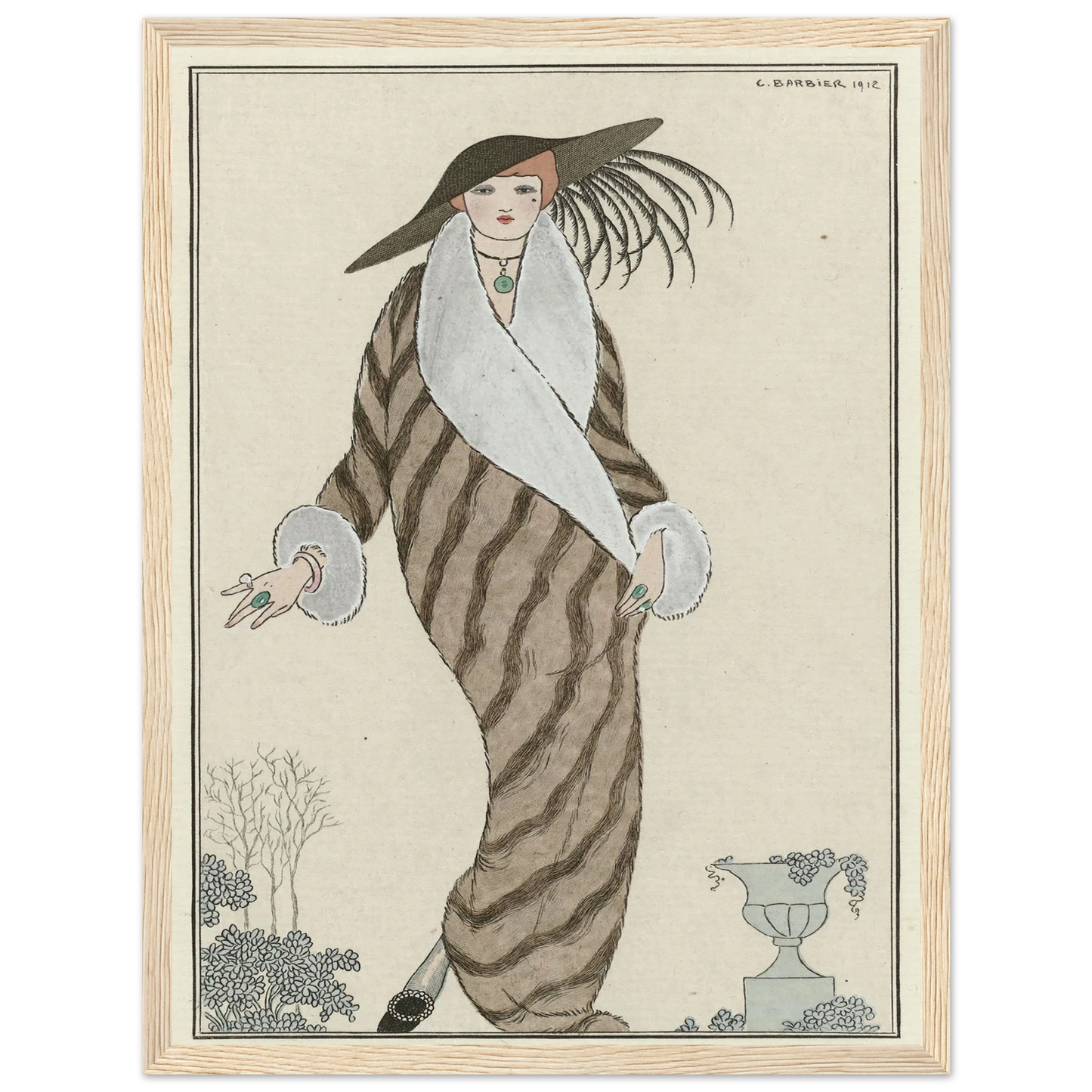 Manteau de Zibelin (1912) Art Print | George Barbier - Framed Poster - 30x40 cm / 12x16″ - Black frame