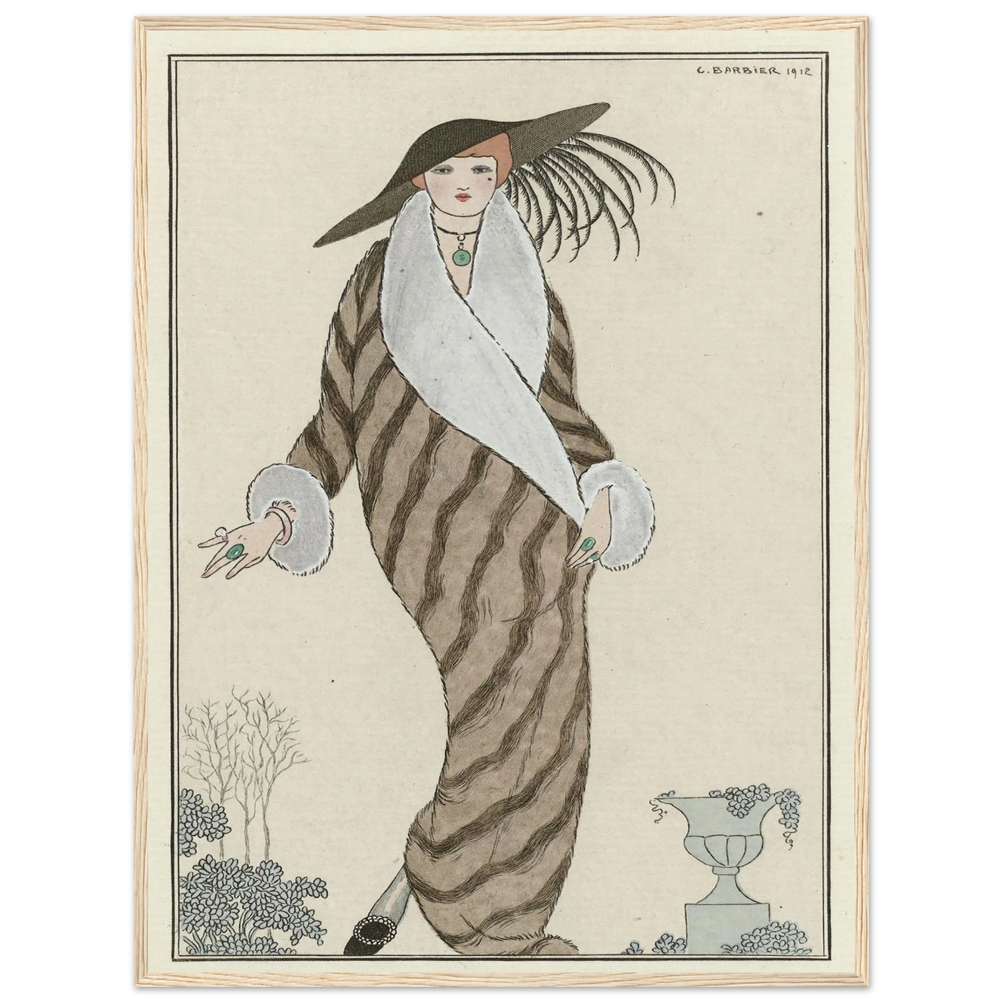 Manteau de Zibelin (1912) Art Print | George Barbier - Framed Poster - 30x40 cm / 12x16″ - Black frame