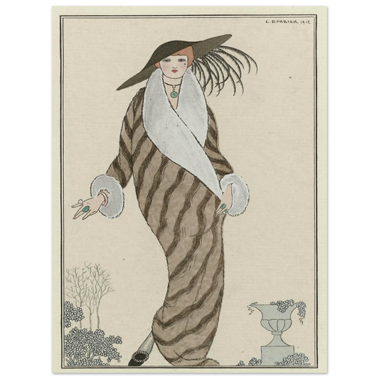 Manteau de Zibelin (1912) Art Print | George Barbier - Framed Poster - 30x40 cm / 12x16″ - Black frame