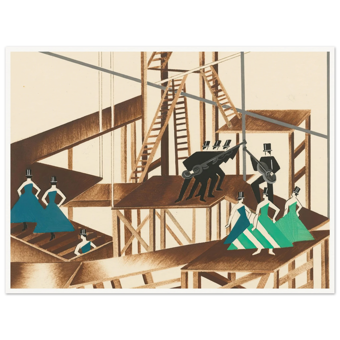 Maquettes dé Théatre 16 Art Print | Alexandra Exter - Framed Poster - 30x40 cm / 12x16″ - Black frame