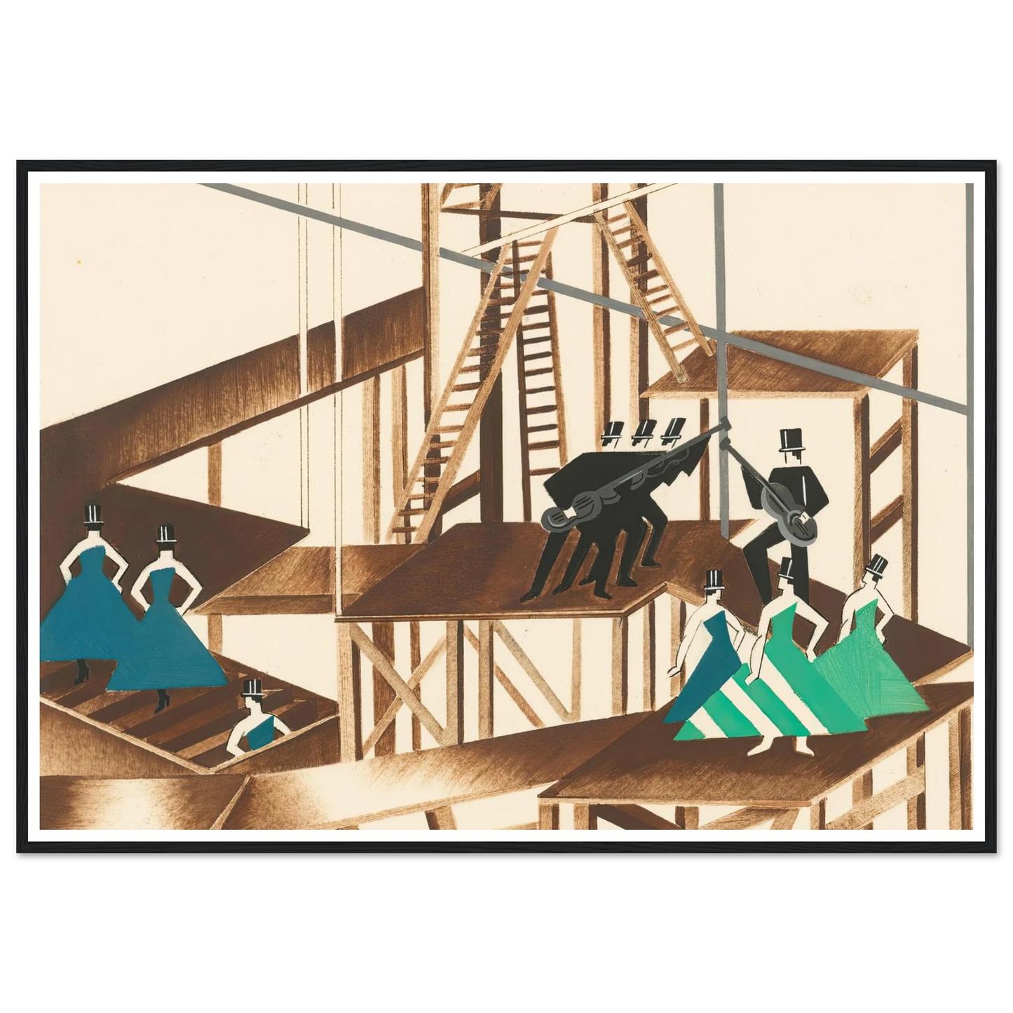 Maquettes dé Théatre 16 Art Print | Alexandra Exter - Framed Poster - 30x40 cm / 12x16″ - Black frame