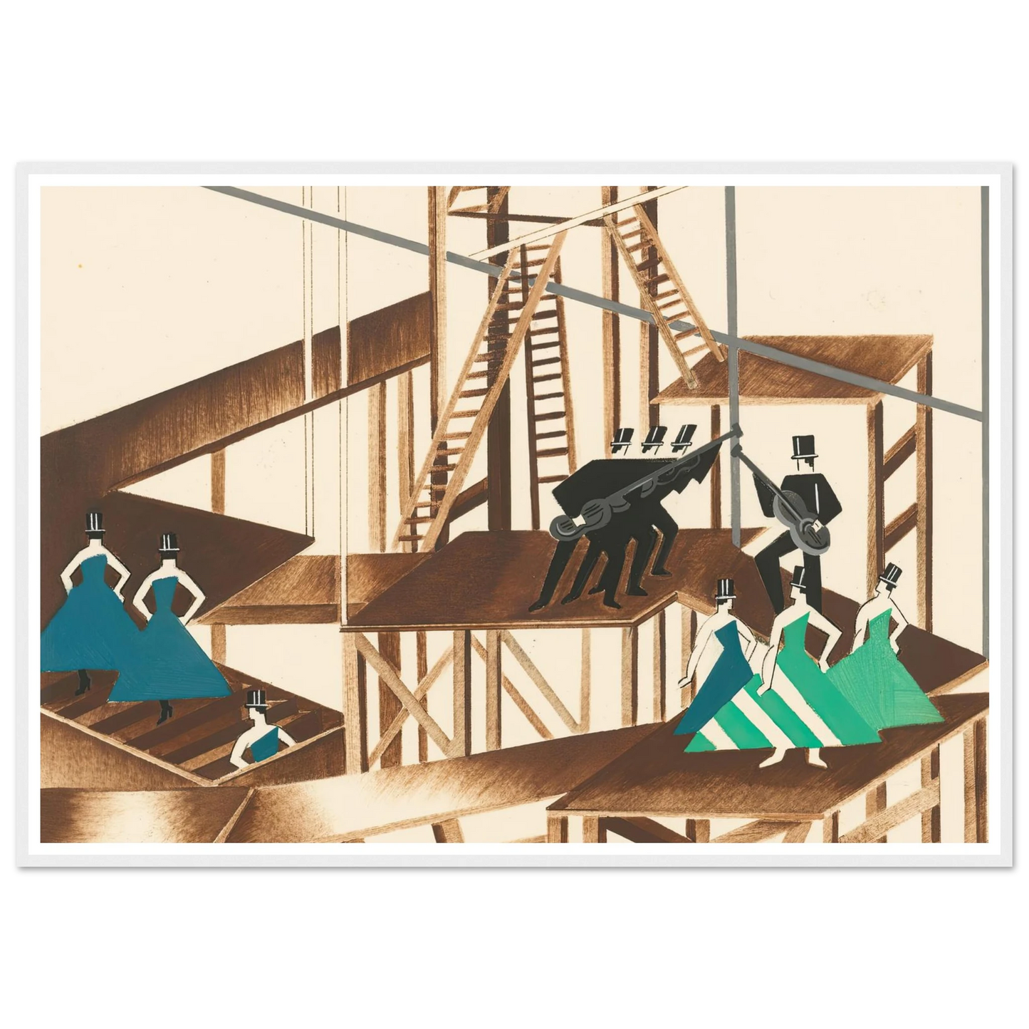 Maquettes dé Théatre 16 Art Print | Alexandra Exter - Framed Poster - 30x40 cm / 12x16″ - Black frame