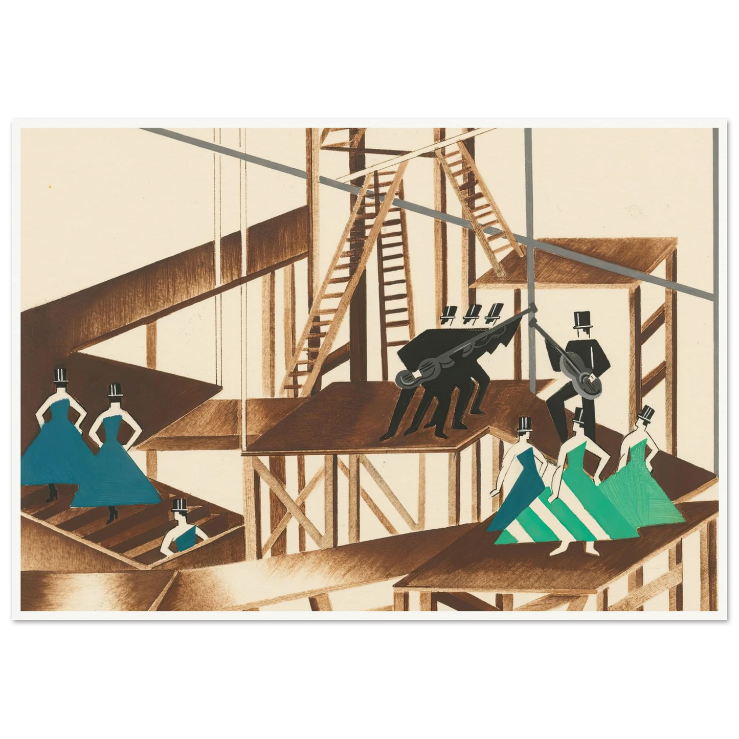 Maquettes dé Théatre 16 Art Print | Alexandra Exter - Framed Poster - 30x40 cm / 12x16″ - Black frame