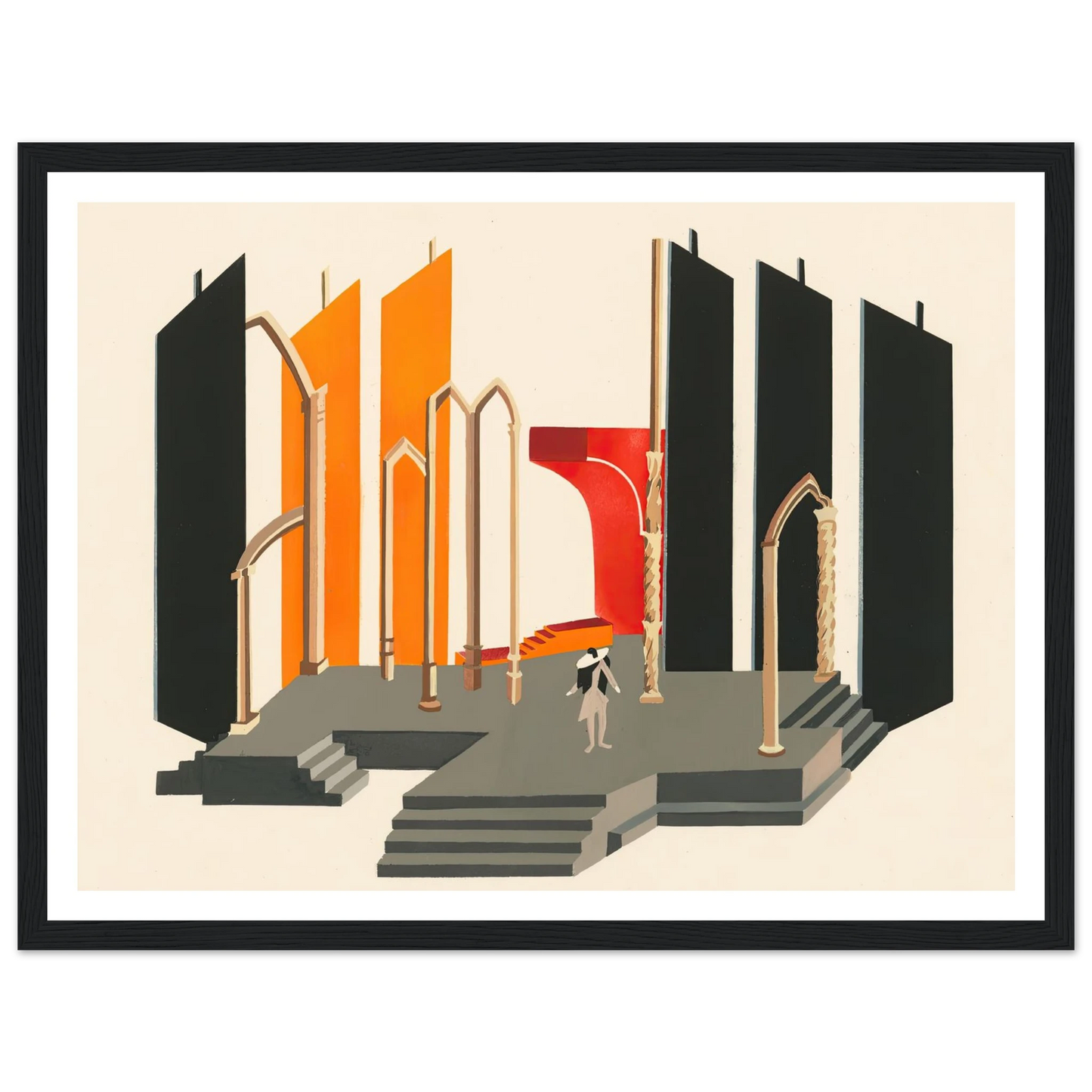 Maquettes dé Théatre 2 Art Print | Alexandra Exter - Framed Poster - 30x40 cm / 12x16″ - Black frame