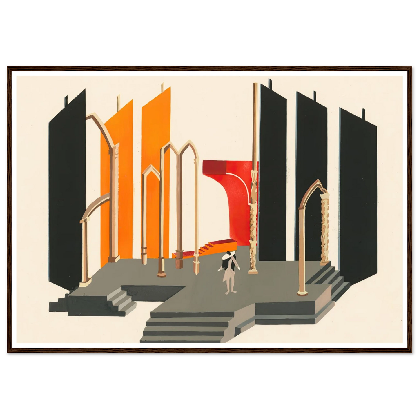 Maquettes dé Théatre 2 Art Print | Alexandra Exter - Framed Poster - 30x40 cm / 12x16″ - Black frame