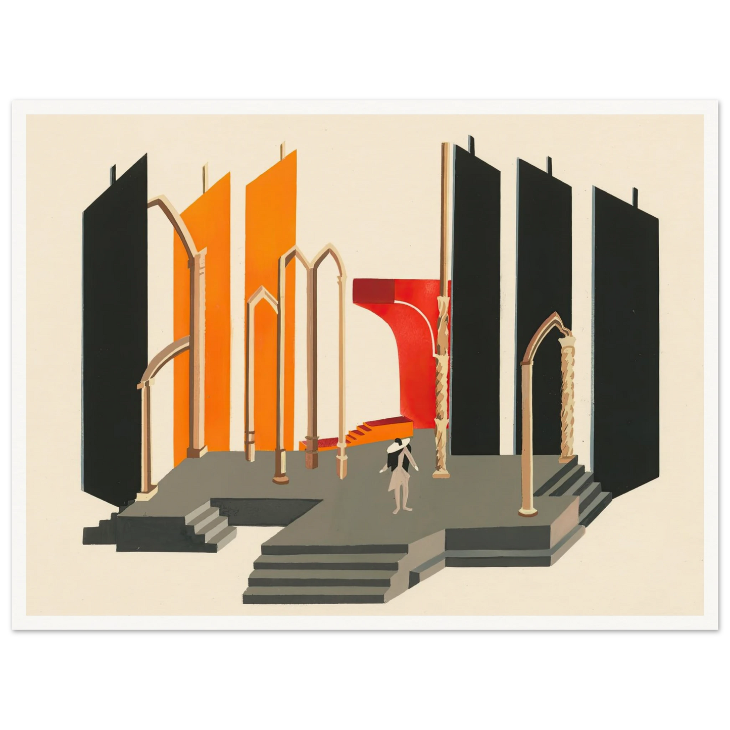 Maquettes dé Théatre 2 Art Print | Alexandra Exter - Framed Poster - 30x40 cm / 12x16″ - Black frame