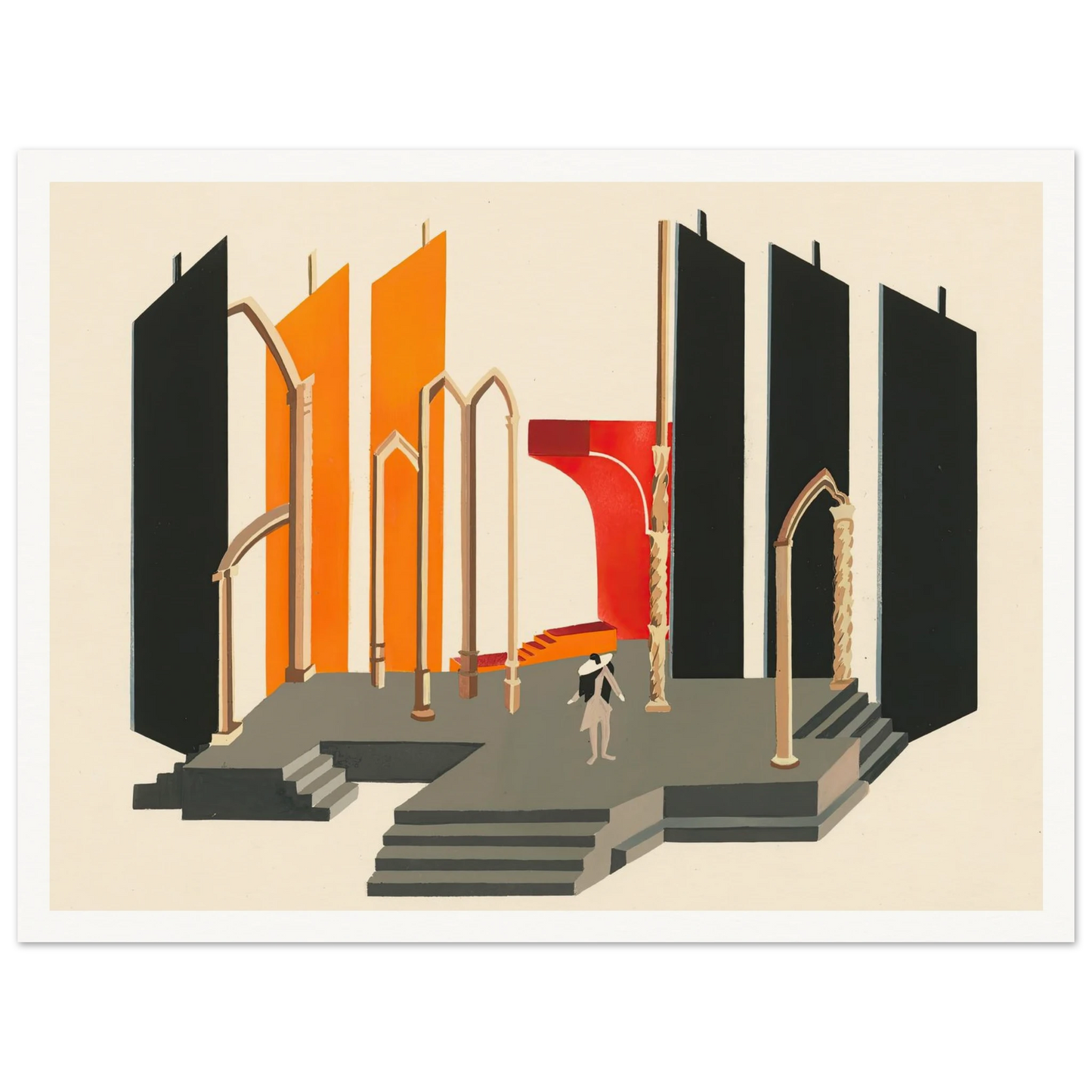 Maquettes dé Théatre 2 Art Print | Alexandra Exter - Framed Poster - 30x40 cm / 12x16″ - Black frame