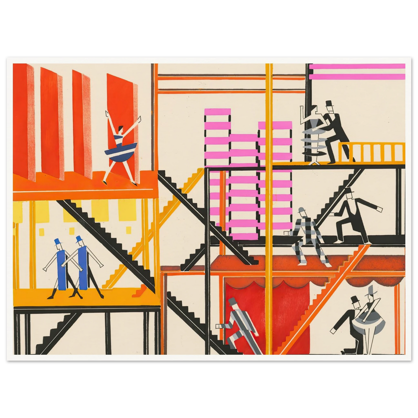 Maquettes dé Théatre 4 Art Print | Alexandra Exter - Framed Poster - 30x40 cm / 12x16″ - Black frame